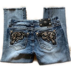Miss Me Easy Capri Bedazzled Jeans Size 26